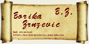 Borika Zrnzević vizit kartica